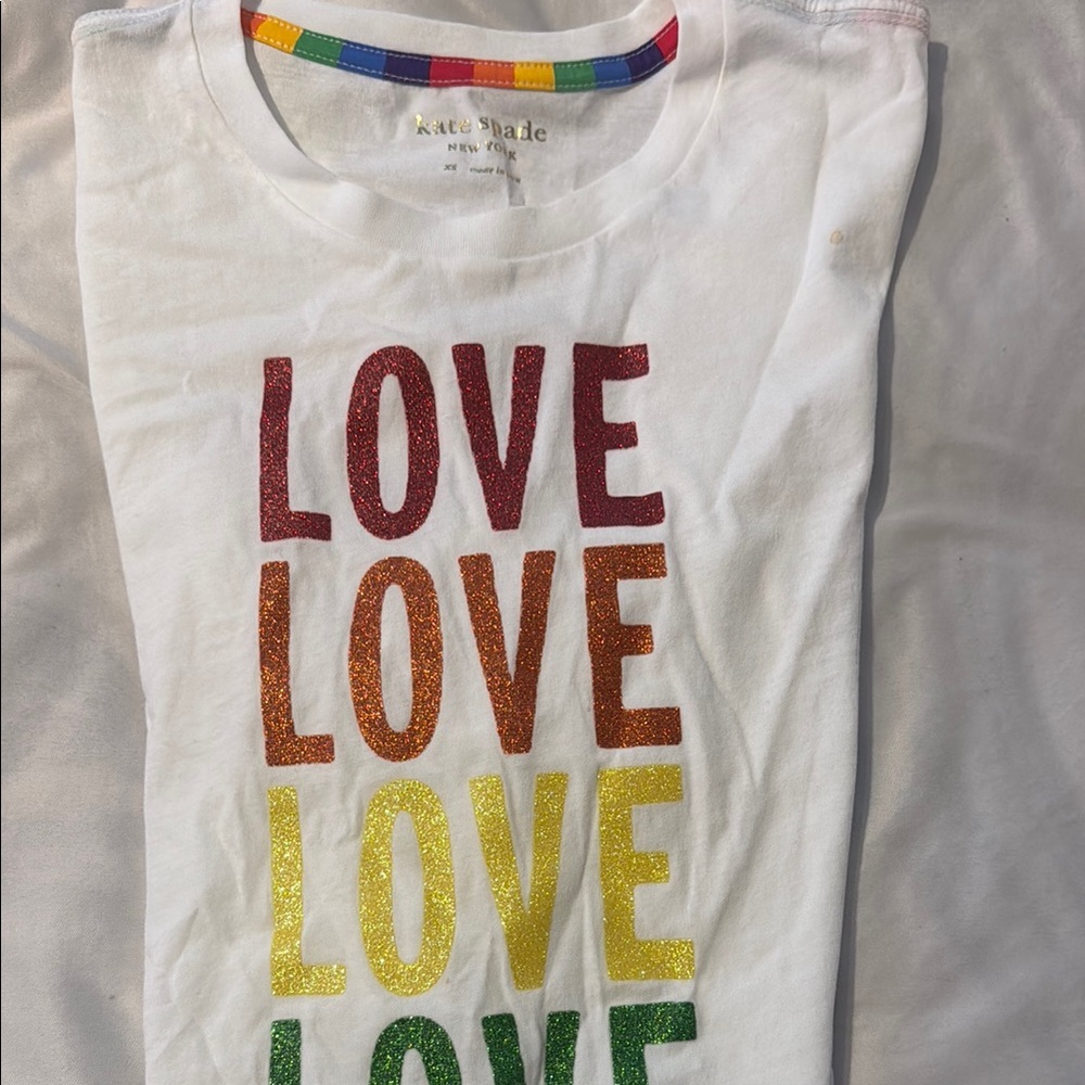 Kate Spade Red and White Short Sleeve Tee